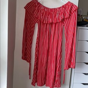 Off the shoulders striped dress